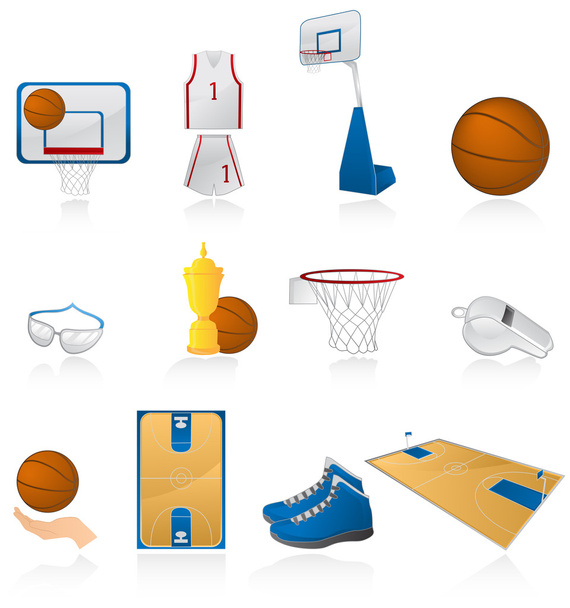 Set of basketball icons - Vector, Image