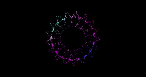 Abstrakcyjna technologia fioletowa kula tło wykonane z animowanych linii i kropki, cząstki. - Materiał filmowy, wideo