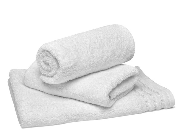 handdoek katoen badkamer witte spa doek textiel - Foto, afbeelding
