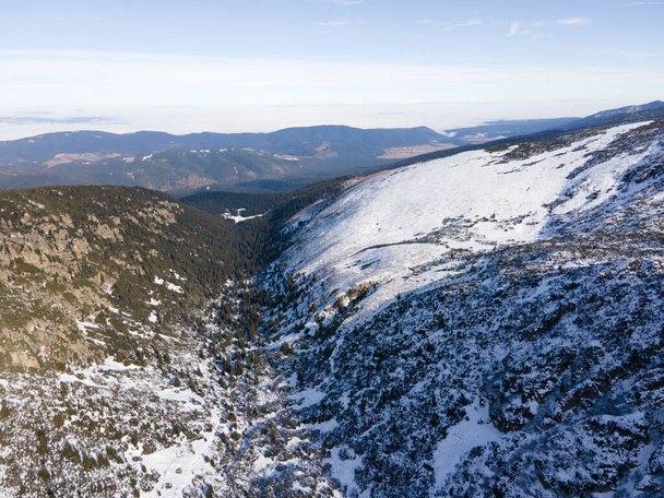Amazing Aerial winter landscape of Rila Mountain near Malyovitsa peak, Bulgaria - Photo, image