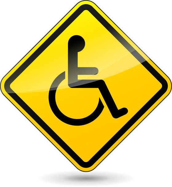 Vector yellow disabled sign - Vector, Image