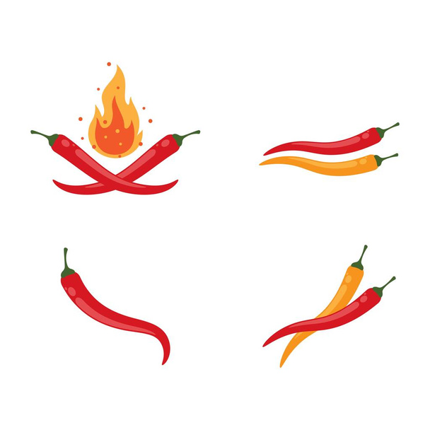 Red hot Chili illustration logo vector template - Vektör, Görsel