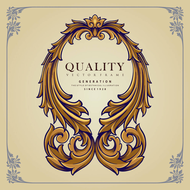 Frame Quality Ornaments Elegant Isolated Vector illustrations for your work Logo, mascot merchandise t-shirt, stickers and Label designs, poster, greeting cards advertising business company or brands. - Вектор, зображення