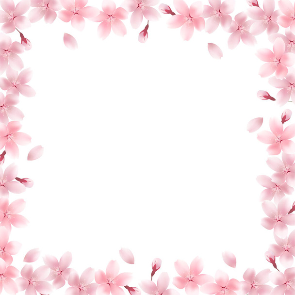 Весенняя цветочная рамка вишни
 - Вектор,изображение