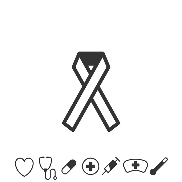 cáncer de mama arco cinta símbolo vector icono - Vector, imagen