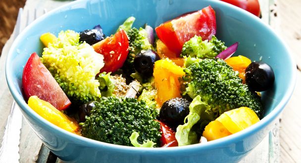 Broccoli, Tomato and Olive Salad  - Photo, Image