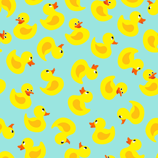 Seamless yellow ducks pattern - Vettoriali, immagini