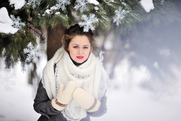 Young woman in winter  - Фото, зображення