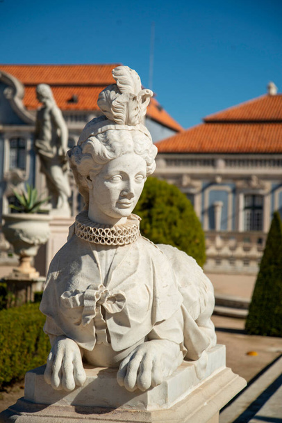 the park and gardens of the Palacio National de Quelez in the Town of Quelez northwest of the City of Lisbon in Portugal. Portugal, Lisbon, October, 2021 - Zdjęcie, obraz