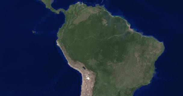 Timelapse of ice and green areas during between 1984 and 2020 on South America. - Πλάνα, βίντεο