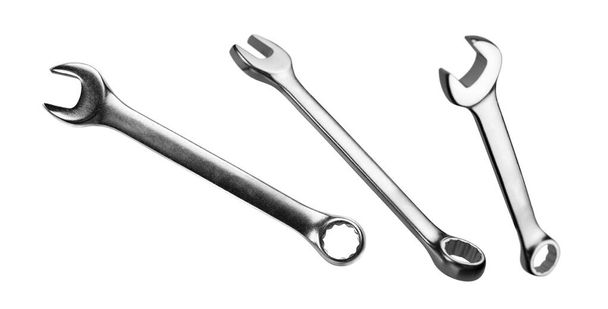 Wrench in different angles on a white background - Fotoğraf, Görsel