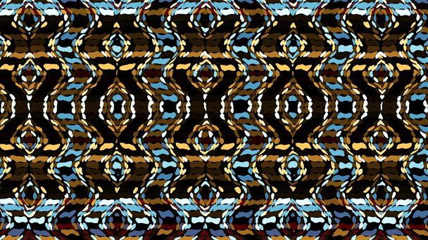 Abstract digital fractal pattern. Seamless tribal ornament. Horizontal background with aspect ratio 16 : 9 - Photo, Image