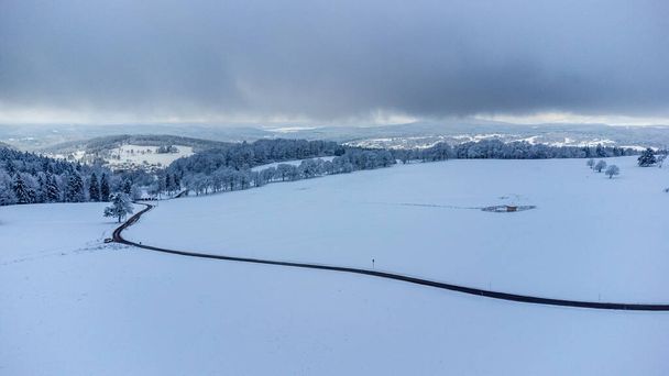 Winter Walk in the Winter Wonderland Thuringian Forest near Steinbach-Hallenberg- Germany - Фото, изображение