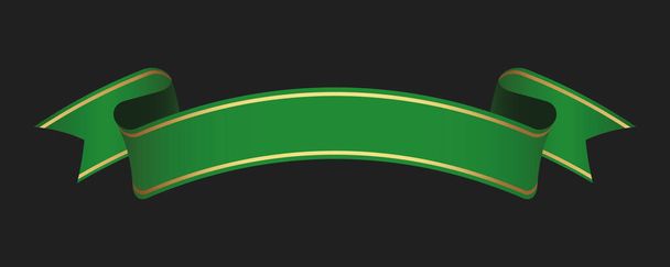 ベクトルデザイン要素-緑のヴィンテージリボンバナーラベル - ベクター画像