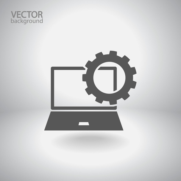 Setting parameters, laptop icon - Вектор, зображення