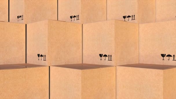 Rows cardboard boxes of parcels - Séquence, vidéo