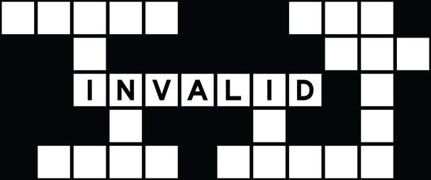 Alphabet letter in word invalid on crossword puzzle background - Vettoriali, immagini