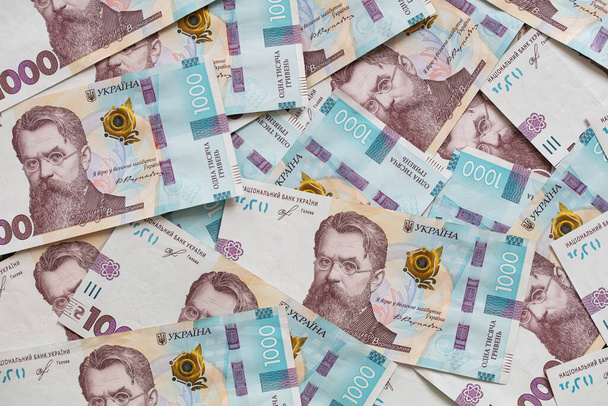 In 2019 uitgegeven close-up 1000 hryvnias-bankbiljet - Foto, afbeelding