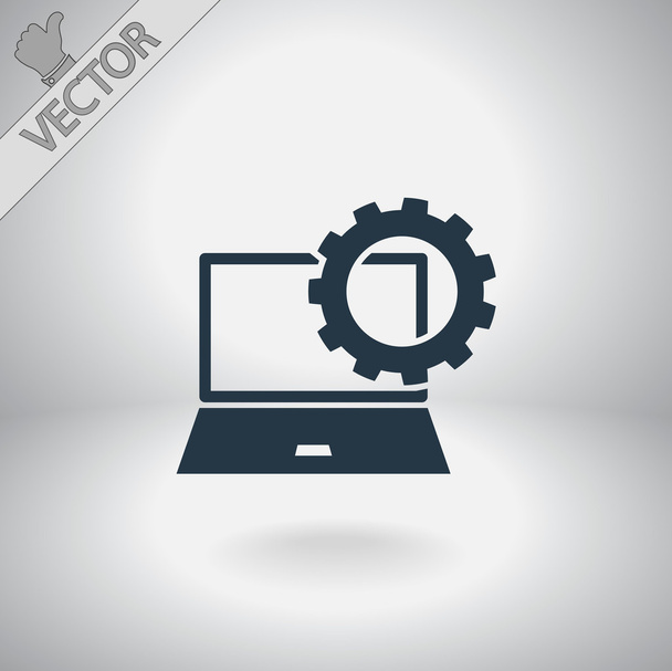 Setting parameters, laptop icon - Вектор,изображение