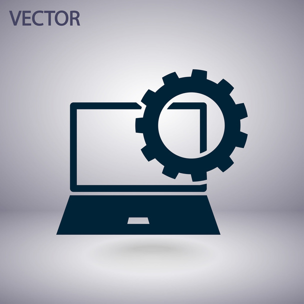 Setting parameters, laptop icon - Вектор, зображення