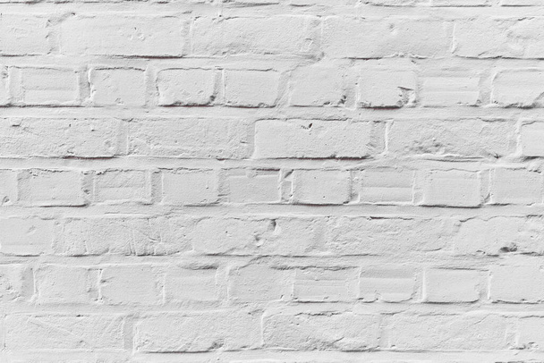  Painted white brick wall surface background  - Foto, imagen