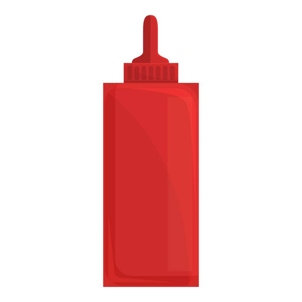 Ketchup bottle icon cartoon vector. Sauce tomato - Vector, Imagen