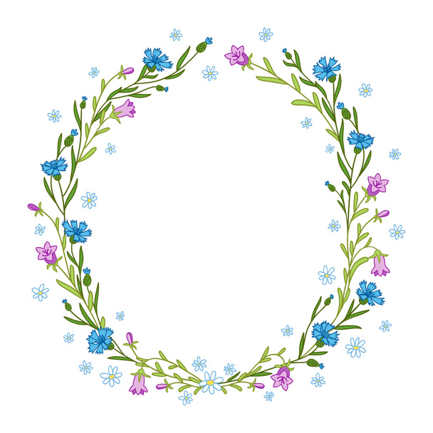 Floral wreath composition - Vecteur, image