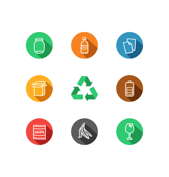 Colección de iconos de reciclaje
 - Vector, imagen