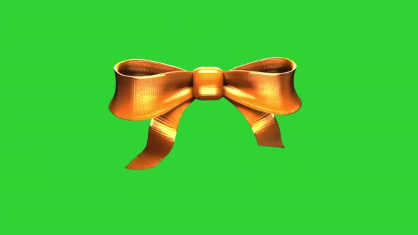 Yellow bow animated cartoon icon on Green screen background - Video