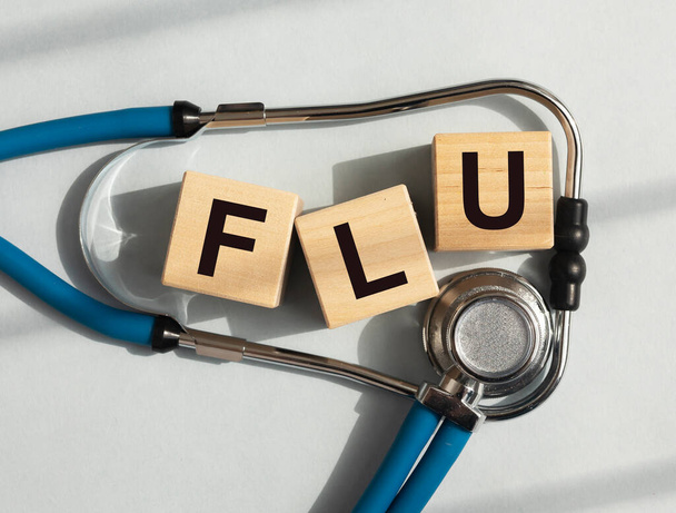 Flu word, disease influenza concept - Фото, зображення
