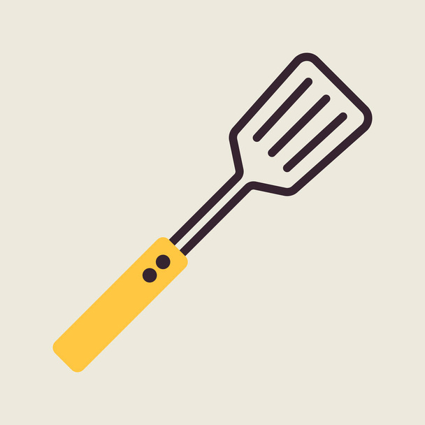 Kitchen spatula vector color flat icon. Kitchen appliance. Graph symbol for cooking web site design, logo, app, UI - Vector, imagen