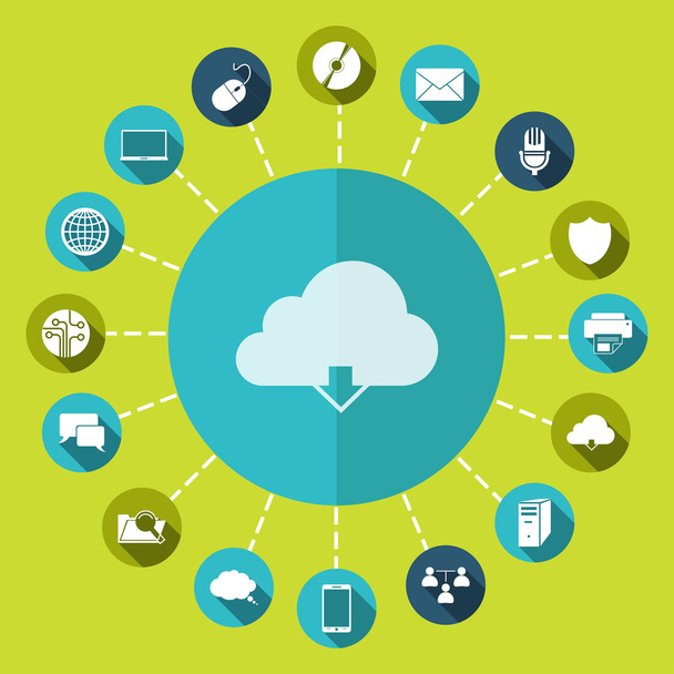 Cloud computing download icon - Вектор,изображение