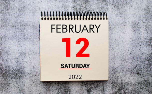 Guardar la fecha escrita en un calendario - 12 de febrero. - Foto, Imagen