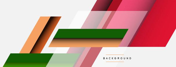 Vector background. Abstract overlapping color lines design with shadow effects. Illustration for wallpaper banner background or landing page - Vector, Image