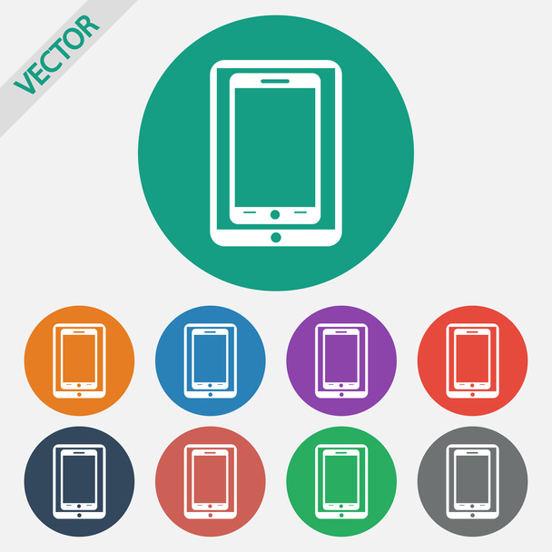Modern digital tablet PC with mobile smartphone icon - Vector, imagen