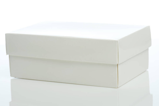 Rectangular shape paper box isolated on white studio background - Foto, Imagem