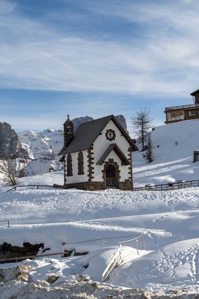 Zimní vysočina v Passo Rolle, Itálie - Fotografie, Obrázek