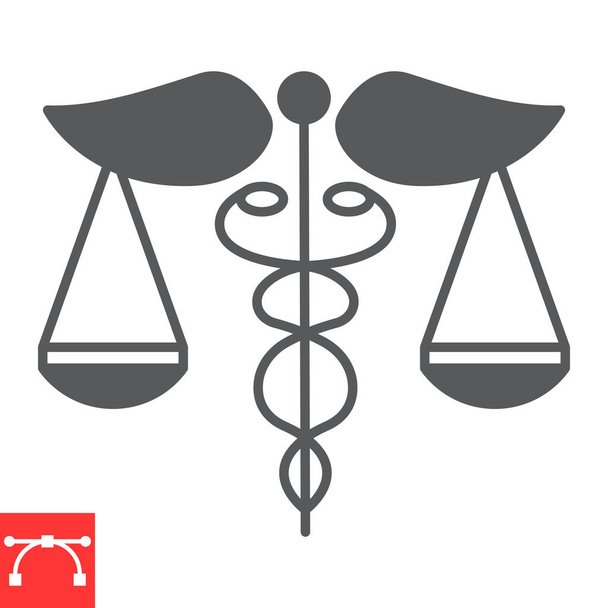 Icona del glifo della legge sanitaria - Vettoriali, immagini