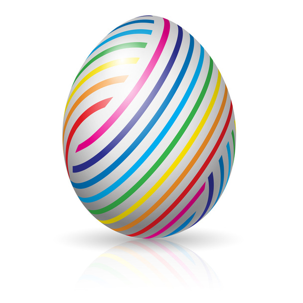 Πασχαλινό αυγό με πολύχρωμες ρίγες - Διάνυσμα, εικόνα