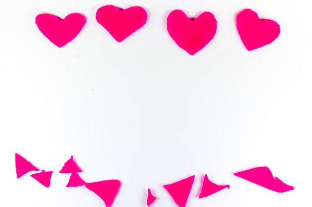 pink heart for valentines day greetings on an isolated white background - Φωτογραφία, εικόνα