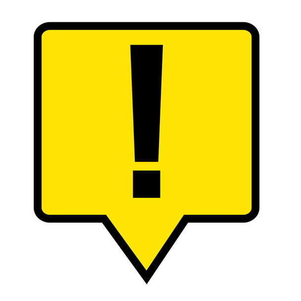 Exclamation balloon icon meaning caution, danger or alert. Vectors. - Vektör, Görsel