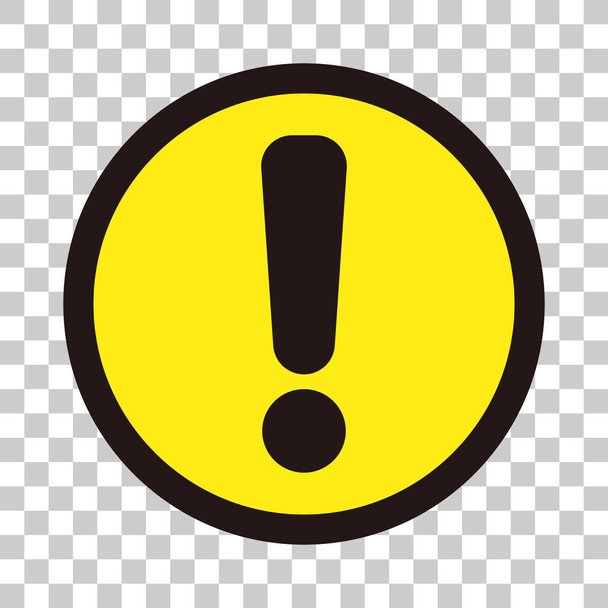 A round icon with an exclamation mark with a transparent background. Vectors about caution and warning. - Vector, imagen