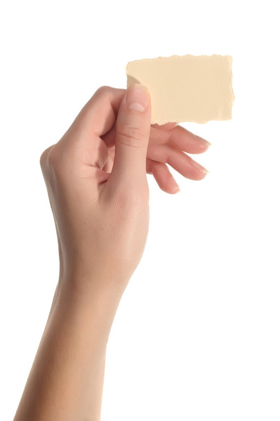 mão segurando papel em branco
 - Foto, Imagem