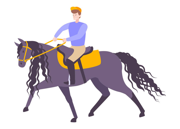 Riding Horse Flat Icon - Vector, Image