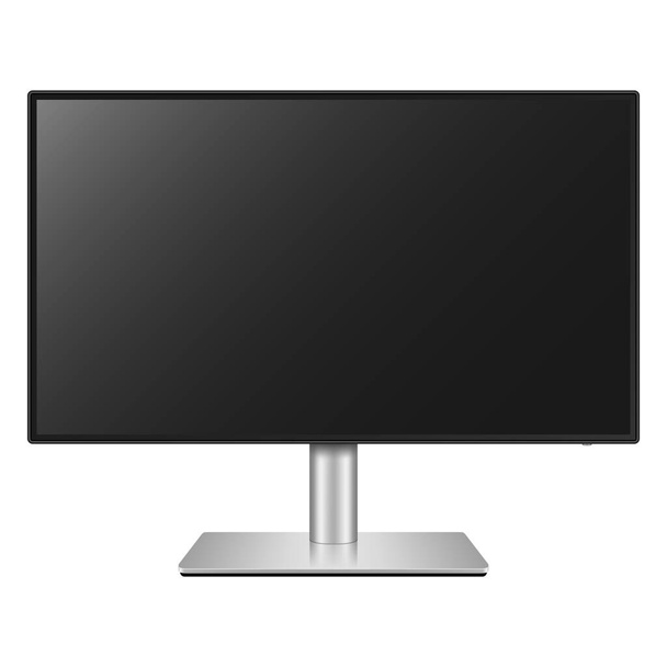 Realistyczny monitor komputerowy, ekran wyizolowany na białym tle. Ilustracja wektorowa - Wektor, obraz