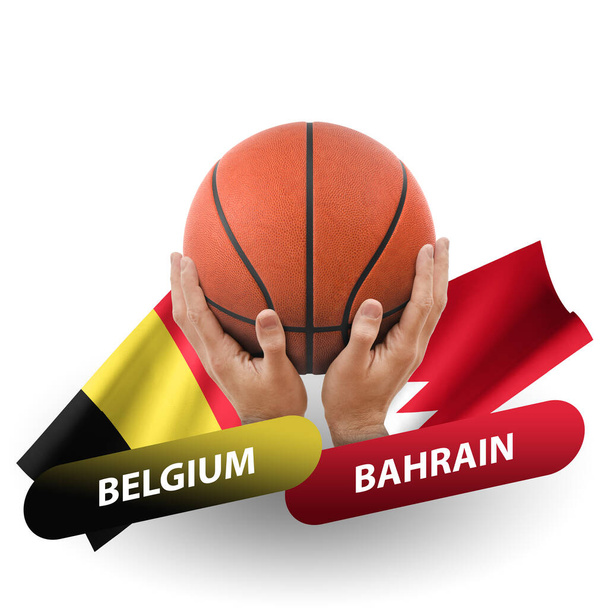 Basketball competition match, national teams belgium vs bahrain - Фото, изображение