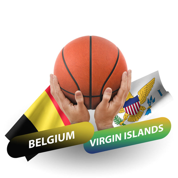 Αγώνας καλαθοσφαίρισης, εθνικές ομάδες belgium vs παρθένα νησιά - Φωτογραφία, εικόνα