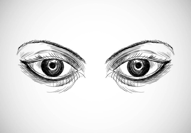 Beautiful hand drawn eyes sketch design - Vector, Image