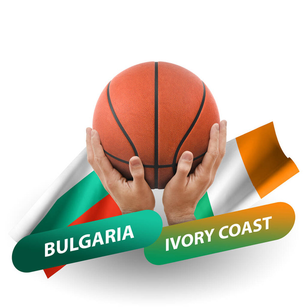Partido de la competencia de baloncesto, equipos nacionales bulgaria vs Costa de Marfil - Foto, Imagen