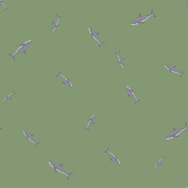 Witte haai naadloos patroon in Scandinavische stijl. Mariene dieren achtergrond. Vector illustratie voor kinderen grappige textiel prints, stof, banners, achtergrond en wallpapers. - Vector, afbeelding